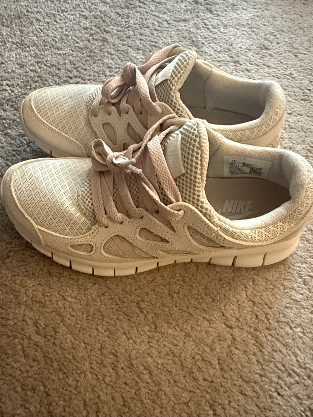 Nike Women’s Free Run 2 Pure Platinum Light Pink Running Shoes DM8915-001 sz 6.5